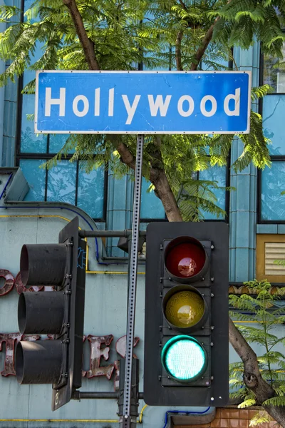 La hollywood boulevard utcatábla — Stock Fotó