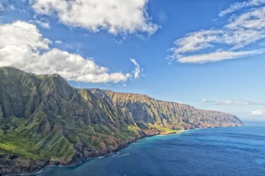 Kauai napali sahil havadan görünümü