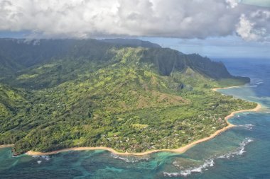 kauai napali coast aerial view clipart