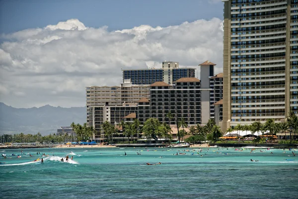 Waikiki beach panorama — Stock fotografie