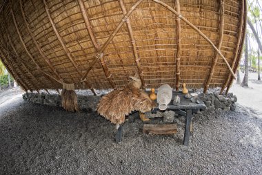hawaiian hut on the beach clipart