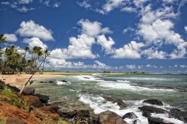 olta üzerinde hawaii poipu plaj manzara