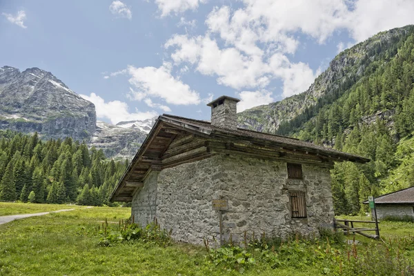 Yaz aylarında dağ kulübesi dağ evi — Stok fotoğraf