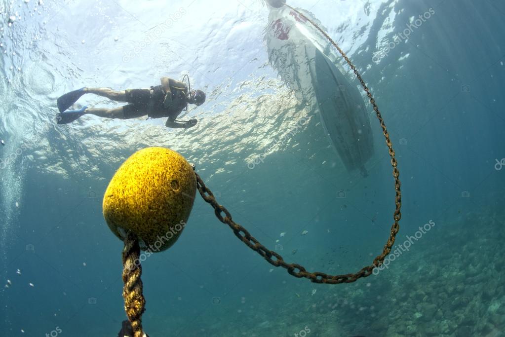 Boat from underwater — Stock Photo © izanbar 57437597