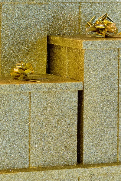 Gold christmas box — Stock Photo, Image