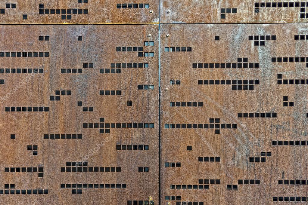 Herunterladen - Morsecode rostiges Eisen rostige Wand — Stockbild Morsecodewand — Stockfoto