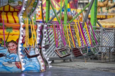Fun Fair Carnival Luna Park moving carousel clipart