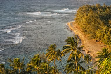 Kalalau trail kauai Adası günbatımı
