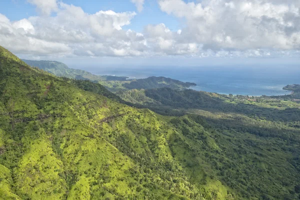 Kauai hawaii island mountains aerial view — Stock Photo, Image