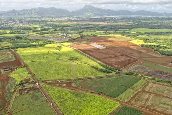 Hawaii kauai fält Flygfoto — Stockfoto