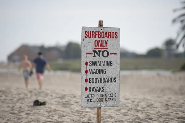 Surf only sign no swimming wading bodyboards kayak — Stock Photo, Image