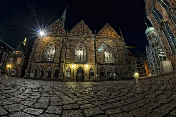 Bremen ciudad vieja vista de noche — Foto de Stock