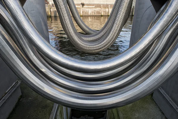 Metallic flexible pipe — Stock Photo, Image