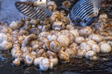 pişirme sırasında champignon mantar
