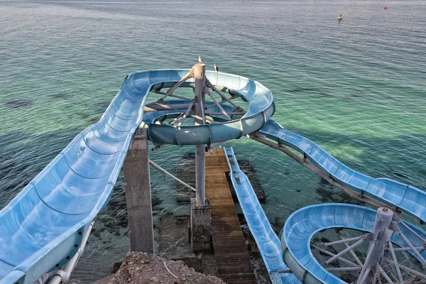 Water slide by the sea — Stock Photo, Image