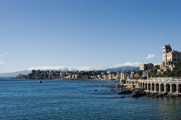 Genua kust huizen stadsgezicht panorama — Stockfoto