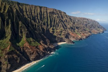 Kauai napali sahil havadan görünümü