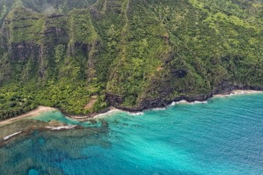 kauai napali coast aerial view clipart