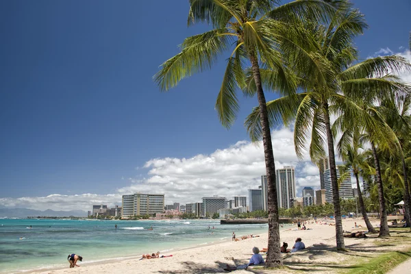 Waikiki beach panorama — Stock fotografie