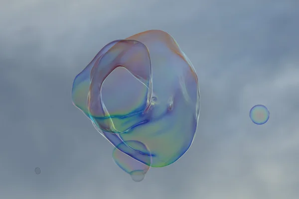 Sabão gigante bolha cores do arco-íris — Fotografia de Stock