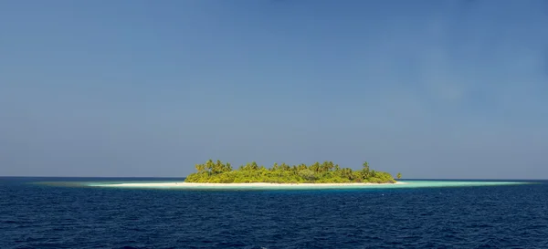 Maldiven tropisch paradijs strand kristal water kokosnoot boom island — Stockfoto