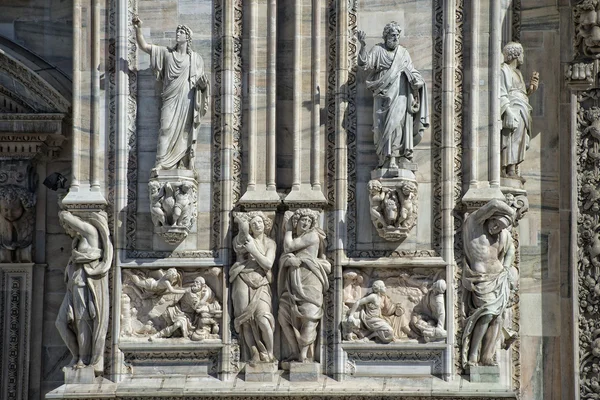 Milan 2005 Expo capital Cathedral statue detail — Stock Photo, Image