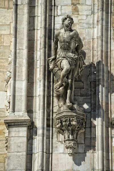 Milan 2005 Expo capital Cathedral statue detail — Stock Photo, Image