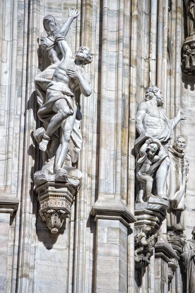 Milan 2005 Expo capital Cathedral statue detail — Stock Photo, Image