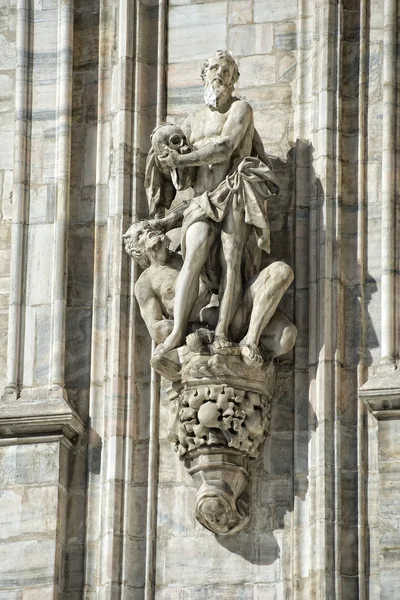 Milan 2005 Expo capital Cathedral statue detail — Stock Photo, Image