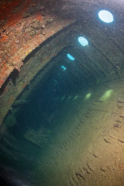 Inside umbria ship wreck in red sea — Stock Photo, Image