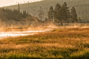 Yellowstone Irmağı'altın gündoğumu