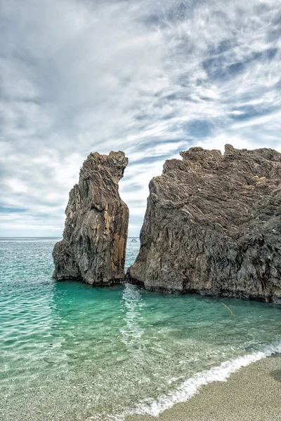 Cinque terre Plaj Deniz Manzaralı — Stok fotoğraf