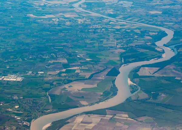 Po langste Italiaanse Luchtfoto uitzicht op de rivier — Stockfoto