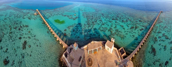 Stock image Sanganeb lightouse red sea reef view 