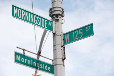new york street sign: Morningside DR and 125