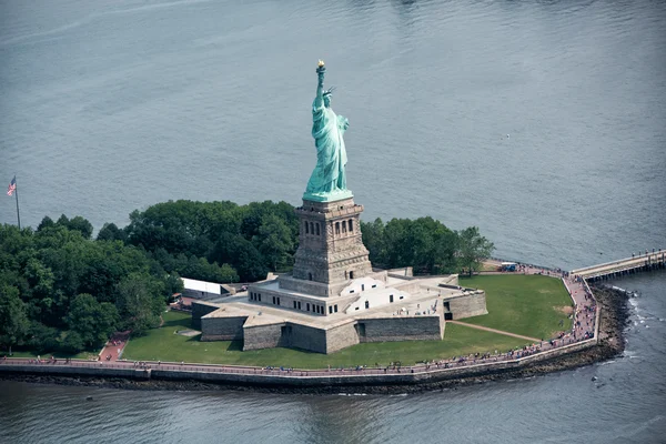 Staty av liberty Flygfoto — Stockfoto