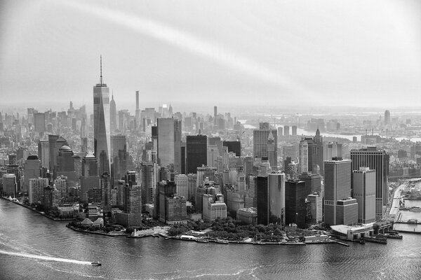 B&h manhattan aerial view from helicopter