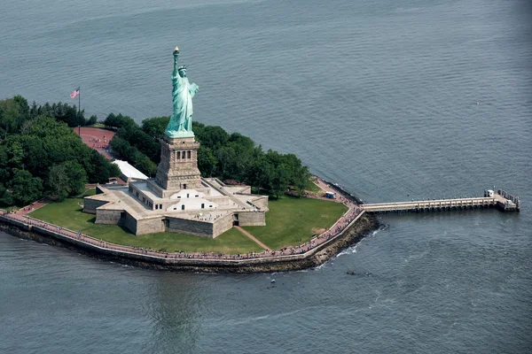 Staty av liberty Flygfoto — Stockfoto