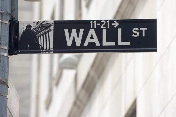 NEW YORK - USA wall street stock exchange sign — Stock Photo, Image