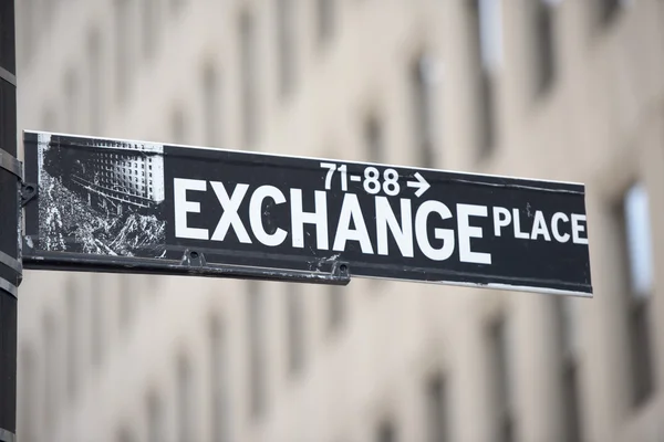 NEW YORK - USA wall street stock exchange sign — Stock Photo, Image