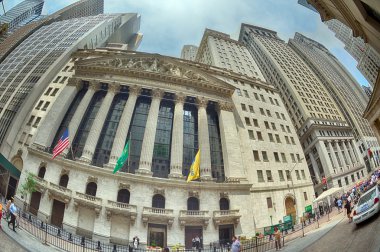 New York - ABD - 11 Haziran 2015 wall street insanlar kalabalık.