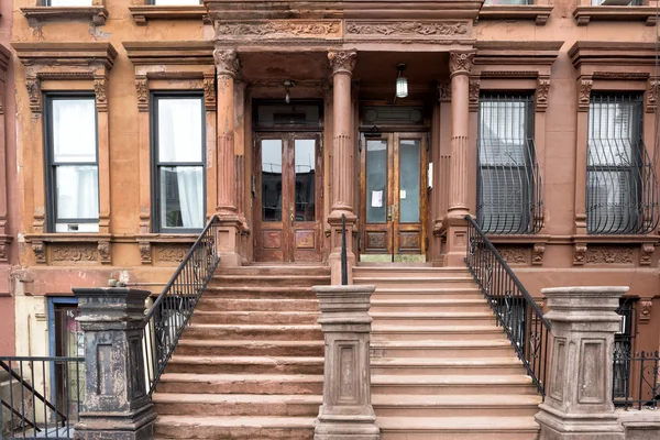 Harlem Häuser in New York City — Stockfoto