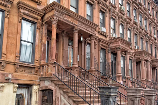 Casas Harlem en Nueva York — Foto de Stock