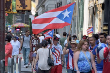 NEW YORK CITY JUNE 14 2015 Annual Puerto Rico Day Parade filled 5th Avenue