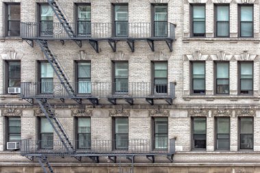 New york manhattan binalar ayrıntı yangın merdiven