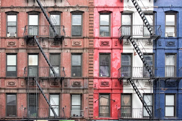 New york manhattan detail budovy požární schodiště — Stock fotografie