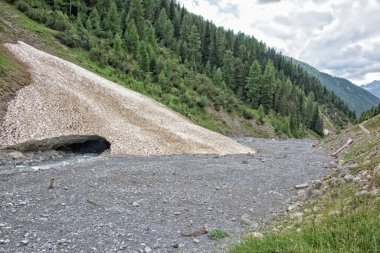 Swiss alps buzul görünümünde Engadina
