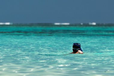 Turkuaz bay Ningaloo Batı Avustralya'da şnorkel