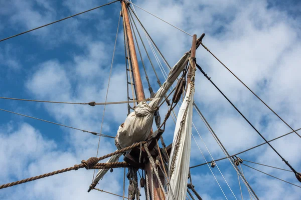 Stará loď plachty lodí detail — Stock fotografie