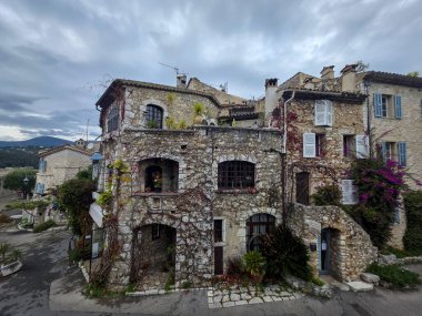 Saint Paul de Vence Ortaçağ Köyü 'nün Xmas mevsiminde Provence Fransa' daki öfkesinden